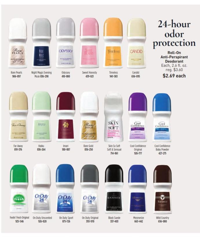 Roll-on Anti-perspirant Deodorant offers at $2.69 in Avon