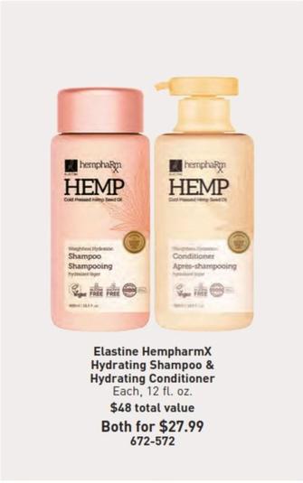 Elastine - Hempharmx Hydrating Shampoo & Hydrating Conditioner offers at $27.99 in Avon