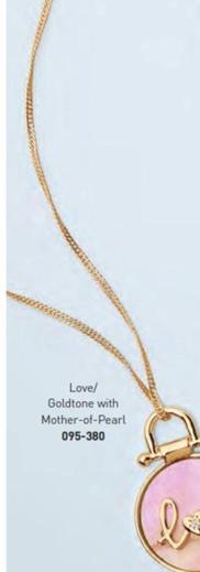 Meaningful Collection - Pendant Necklace Love/ Goldtone With Mother-of-pearl  offers at $16.99 in Avon