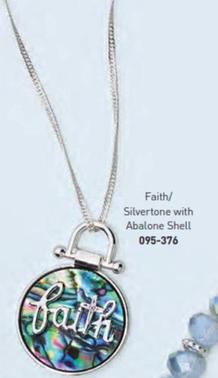 Meaningful Collection - Pendant Necklace Faith / Silvertone With Abalone Shell  offers at $16.99 in Avon