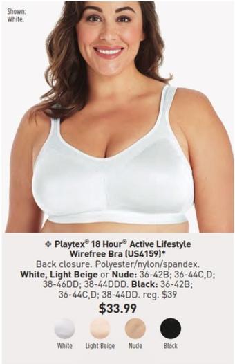 Playtex 18 Hour Active Lifestyle Wirefree Bra offers at $33.99 in Avon