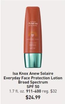 Isa Knox Anew - Solaire Everyday Face Protection Lotion Broad Spectrum Spf 50 offers at $24.99 in Avon