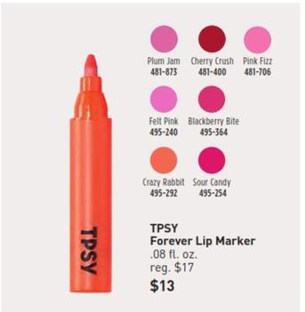 Tpsy - Forever Lip Marker offers at $13 in Avon
