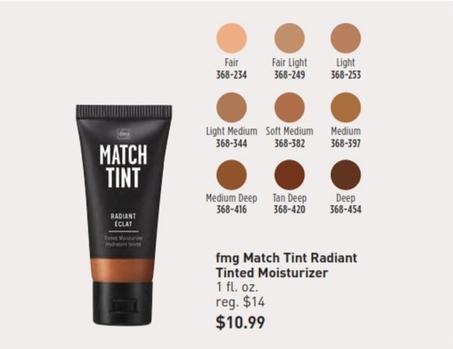 Fmg - Match Tint Radiant Tinted Moisturizer offers at $10.99 in Avon