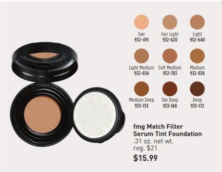Fmg - Match Filter Serum Tint Foundation offers at $15.99 in Avon