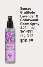 Senses - Gratitude Lavender & Cedarwood Room Spray offers at $10.99 in Avon