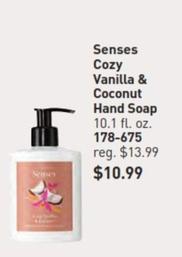 Senses Senses Cozy Vanilla & Coconut Hand Soap offers at $10.99 in Avon
