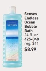 Avon - Senses Endless Ocean Bubble Bath offers at $8.99 in Avon