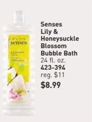 Avon - Senses Lily & Honeysuckle Blossom Bubble Bath offers at $8.99 in Avon