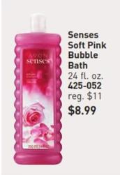 Avon - Senses Soft Pink Bubble Bath offers at $8.99 in Avon