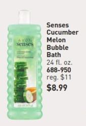 Avon - Senses Cucumber Melon Bubble Bath offers at $8.99 in Avon