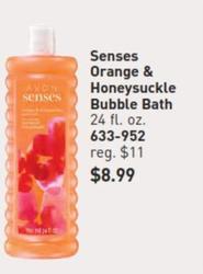 Avon - Senses Orange & Honeysuckle Bubble Bath offers at $8.99 in Avon