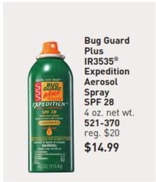 Bug Guard Plus - Ir3535 Expedition Aerosol Spray Spf 28 offers at $14.99 in Avon