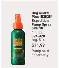 Bug Guard Plus - Ir3535ⓡ Expedition Pump Spray Spf 30 offers at $11.99 in Avon