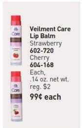 Veilment - Care Lip Balm offers at $0.99 in Avon