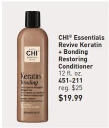 Chi Essentials Revive Keratin + Bonding Restoring Conditioner offers at $19.99 in Avon