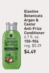 Elastine - Botanicals Argan & Castor Anti-frizz Conditioner offers at $4.49 in Avon