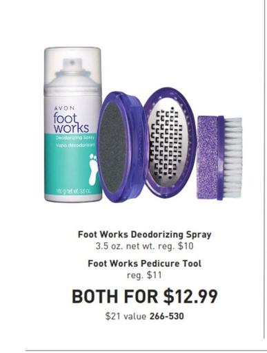 Foot Works - Deodorizing Spray offers at $12.99 in Avon