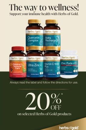 Selected Herbs Of Gold Products offers in Soul Pattinson Chemist