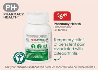 Pharmacy Health - Paraosteo 665 96 Tablets  offers at $6.49 in Soul Pattinson Chemist