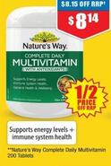 Nature's Way - Complete Daily Multivitamin 200 Tablets offers at $8.14 in Chemist Warehouse