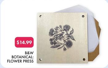 B&W Botanical: Flower Press offers at $14.99 in QBD
