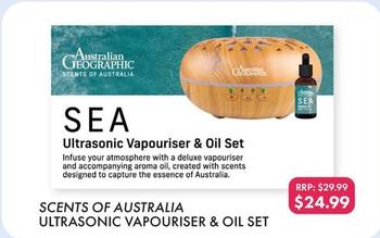 Scents of Australia Ultrasonic Vapouriser & Oil Set offers at $24.99 in QBD