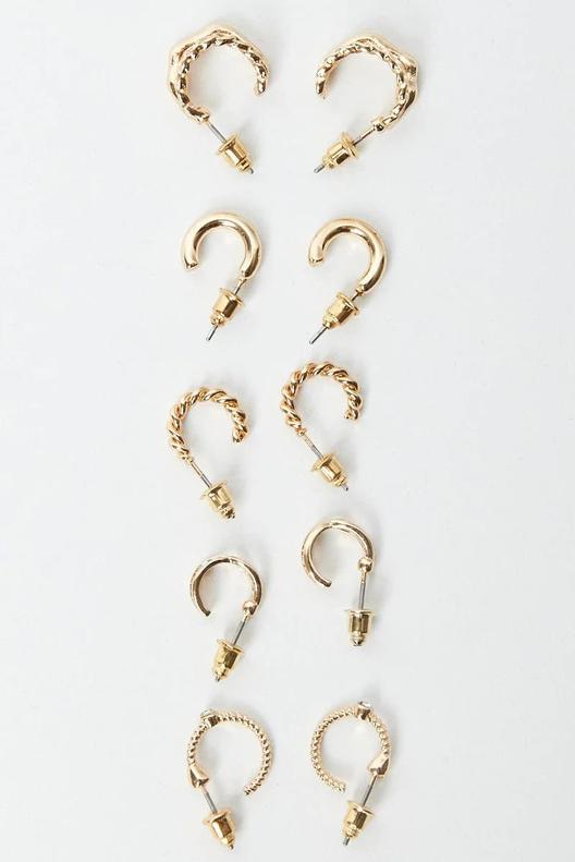 Gold 5 Pack Hoop Earrings offers at $7.69 in Ally Fashion