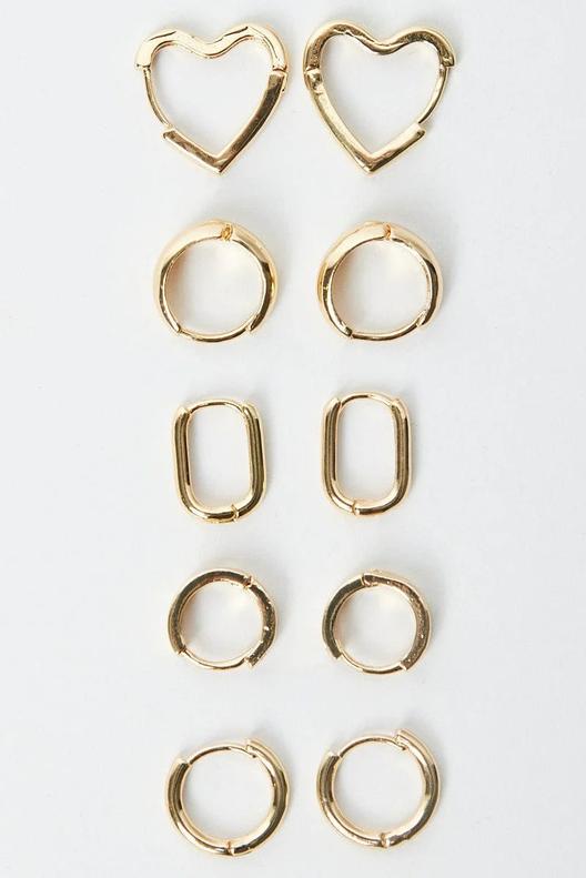 Gold 5 Pack Hoop Earrings offers at $7.69 in Ally Fashion