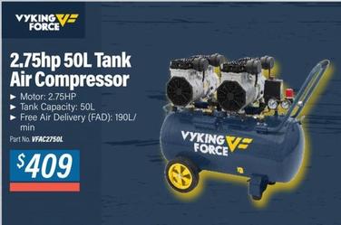 Vyking Force - 2.75hp 50l Tank Air Compressor offers at $409 in Burson Auto Parts