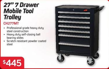 27" 7 Drawer Mobile Tool Trolley offers at $445 in Burson Auto Parts
