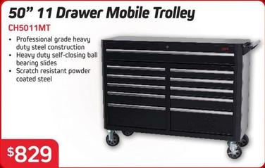 50" 11 Drawer Mobile Trolley offers at $829 in Burson Auto Parts