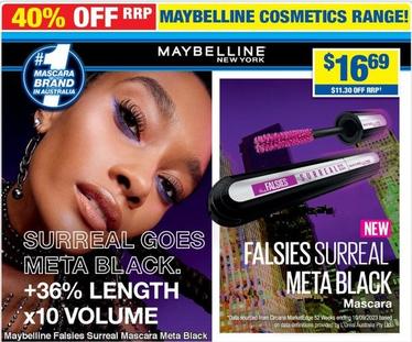 Maybelline - Falsies Surreal Mascara Meta Black offers at $16.69 in My Chemist