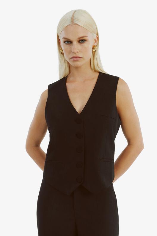 Marla Longline Vest In Black offers at $129 in Bardot