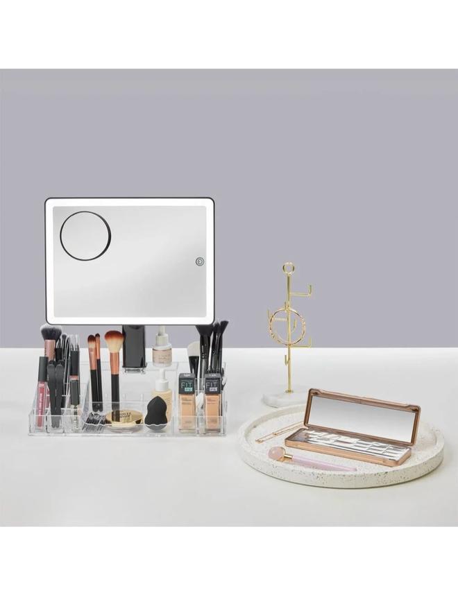 Homedics Radiance 30cm LED Illuminated Beauty Mirror w/ Makeup Organiser Storage offers at $129 in Autograph