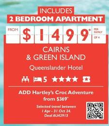Cairns & Green Island - Queenslander Hotel offers at $1499 in Flight Centre