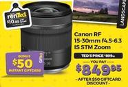 Canon - Rf 15-30mm F4.5-6.3 Is Stm Zoom offers at $899.95 in Ted's Cameras