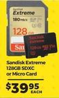 Sandisk - Extreme 128gb Sdxc Or Micro Card offers at $39.95 in Ted's Cameras