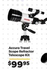 Accura - Travel Scope Refractor Telescope Kit offers at $99.95 in Ted's Cameras