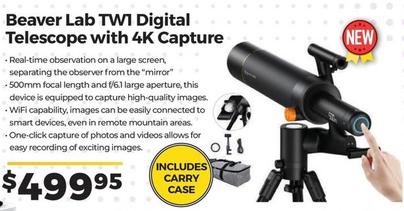 Beaver Lab Twi Digital Telescope With 4k Capture offers at $499.95 in Ted's Cameras