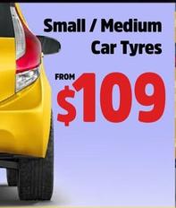 Small/medium Car Tyres offers at $109 in JAX Tyres
