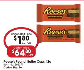 Reese's - Peanut Butter Cups 42g offers at $1.8 in Campbells