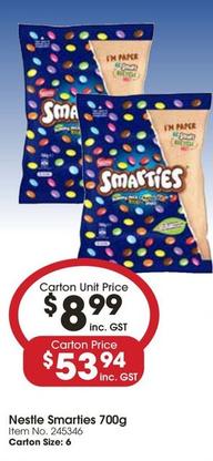 Nestlè - Smarties 700g offers at $8.99 in Campbells