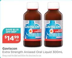 Gaviscon - Extra Strength Aniseed Oral Liquid 300ml offers at $14.99 in Your Local Pharmacy
