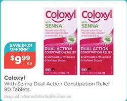 Coloxyl - With Senna Dual Action Constipation Relief 90 Tablets offers at $9.99 in Your Local Pharmacy
