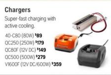 Husqvarna - Chargers offers at $89 in Husqvarna