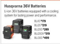 Husqvarna - 36v Batteries offers at $179 in Husqvarna
