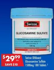 Swisse - Ultiboost Glucosamine Sulfate 1500mg 180 Tablets offers at $29.99 in Pharmacy 4 Less