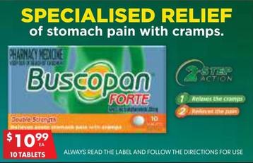Buscopan - Forte Double Strength 10 Tablets offers at $10.99 in Pharmacy 4 Less