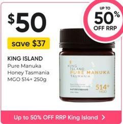 King Island - Pure Manuka Honey Tasmania Mgo 514+ 250g offers at $50 in Super Pharmacy